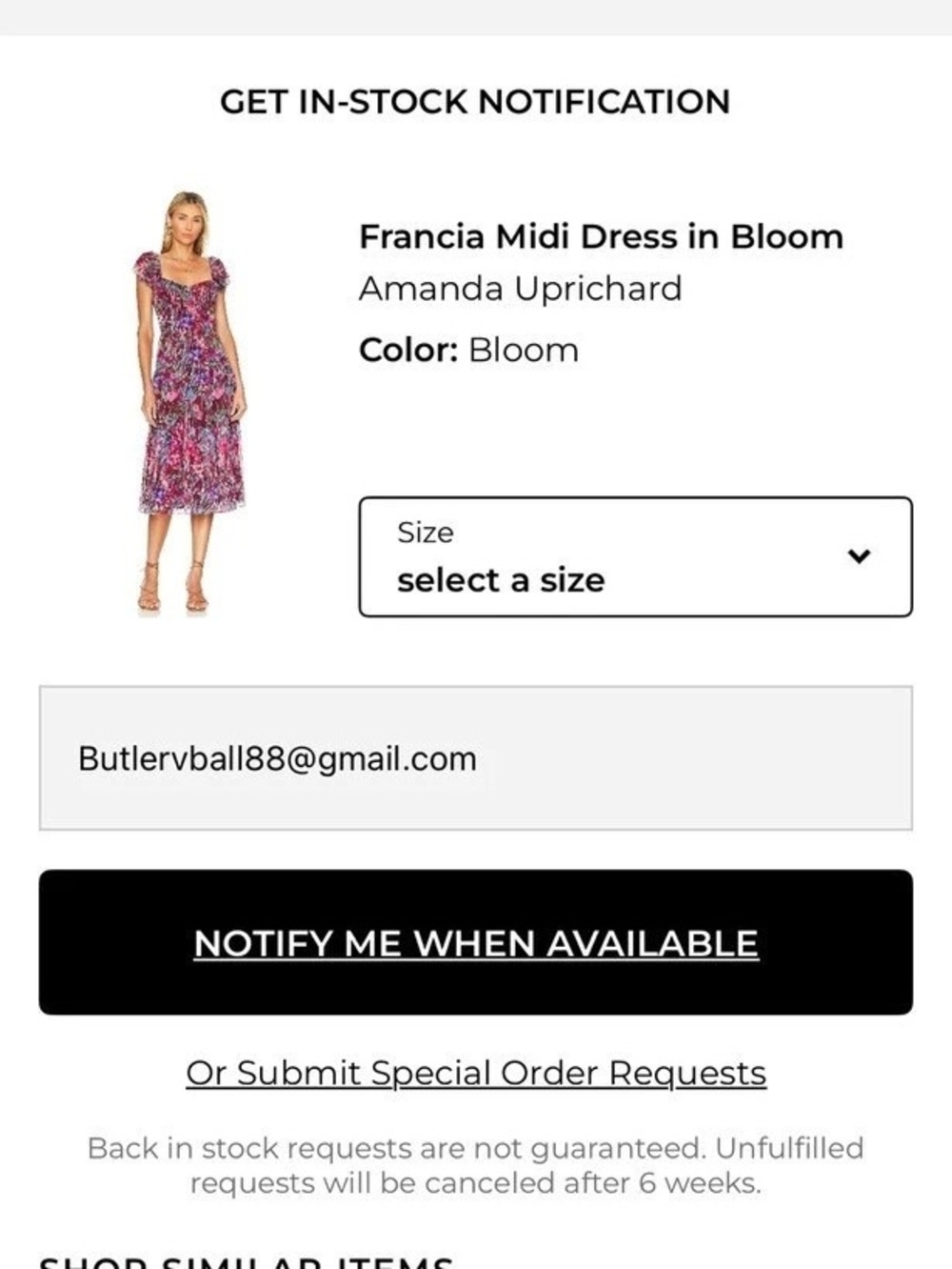 Amanda Uprichard Francia Midi Dress in Bloom